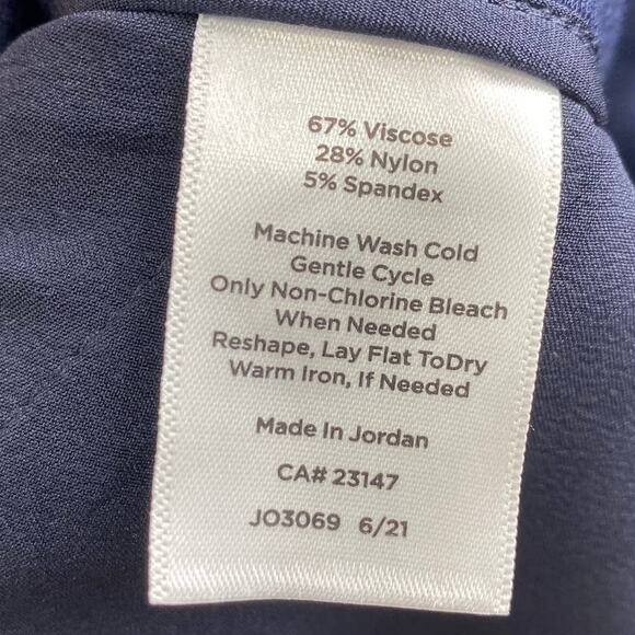 Talbots Trouser Pants Navy Blue High Rise Pleated Cuffed NEW Womens Large Petite - Picture 8 of 8